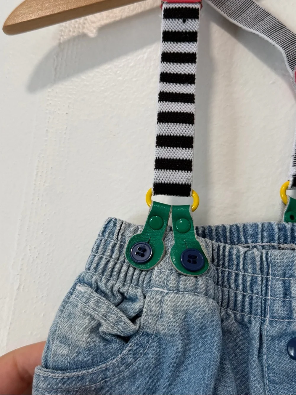 Vintage 1990s Gymboree Rainbow Tag “Down On The Farm” Cow Denim Bubble Shortalls